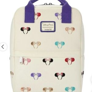 Disney Parks x Loungefly  Cream Minnie Ears Backpack